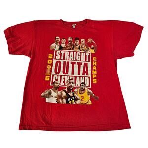 Cavaliers Straight Outta Cleveland T Shirt 2016 NBA Champs LeBron James LARGE